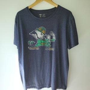 Blue-Grey Notre Dame Leprechaun Tee Large